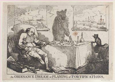 条例の夢または要塞の計画、1786 年 3 月 7 日、1786 年 3 月 7 日。 作： Thomas Rowlandson