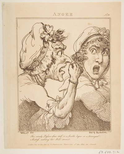 怒り、1800年1月21日。 作： Thomas Rowlandson