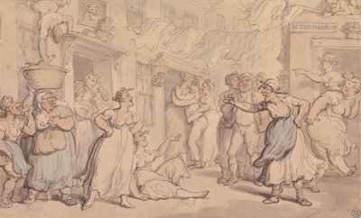 通りの怒っているシーン 作： Thomas Rowlandson