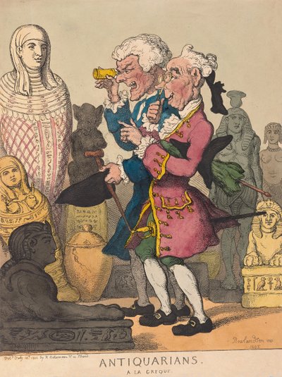 Antiquarians a la Greque、パブ。 1805（手描きの彫刻） 作： Thomas Rowlandson