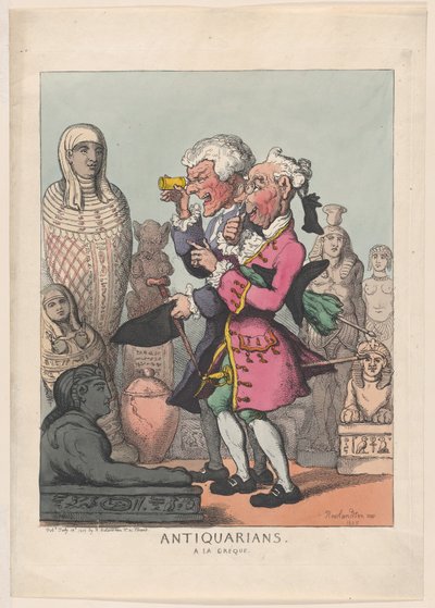 Antiquarians a la Greque、1805 年 7 月 14 日、1805 年 7 月 14 日。 作： Thomas Rowlandson