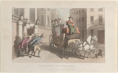 1817 年 5 月 1 日、ウェイクフィールドの牧師からの貴族への出席。、1817 年 5 月 1 日。 作： Thomas Rowlandson