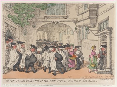 厚かましい鼻のベーコンに直面した仲間、ブローク・ルース、1811年、1811年。 作： Thomas Rowlandson