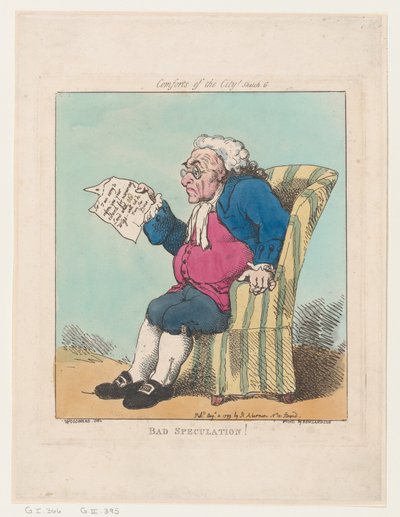 悪い憶測、1799 年 8 月 10 日、1799 年 8 月 10 日。 作： Thomas Rowlandson