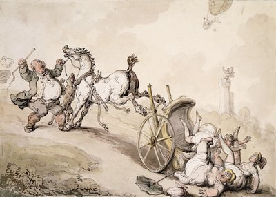 レディジェームズの愚かさの近くでのバルーンハンティング 作： Thomas Rowlandson
