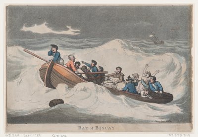 ビスケー湾、1789 年 9 月、1789 年 9 月。 作： Thomas Rowlandson