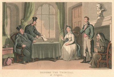 1818年、1821年、アヴィニョンの法廷の前 作： トーマス・ローランドソン