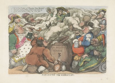 コルシカ島の燻蒸、1813 コルシカ島のファンク (オブジェクトのタイトル) 作： Thomas Rowlandson