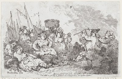 ビリングスゲート、1786 年 2 月 4 日、1786 年 2 月 4 日。 作： Thomas Rowlandson