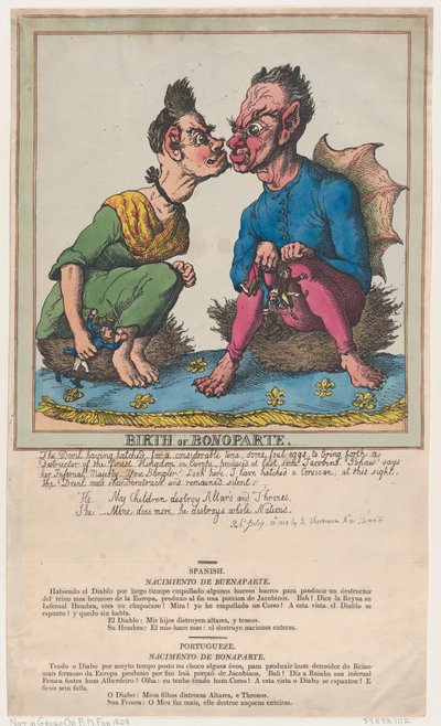 ボノパルトの誕生、1808 年 2 月 8 日、1808 年 2 月 8 日。 作： Thomas Rowlandson
