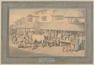 コーンウォール州ボドミン：仮釈放中のフランス人捕虜 作： Thomas Rowlandson