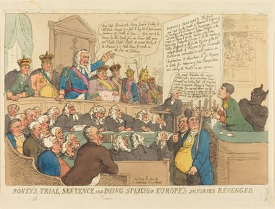 ボニーの裁判、判決、および死のスピーチ 作： Thomas Rowlandson