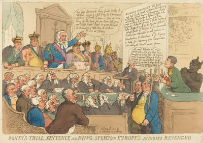 ボニーの裁判、判決、および死のスピーチ、1815 年に出版されました。 作： Thomas Rowlandson