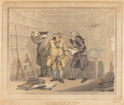 書店と著者 作： Thomas Rowlandson