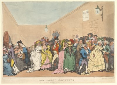 ボックスロビーラウンジャー、1811年1月5日。 作： Thomas Rowlandson