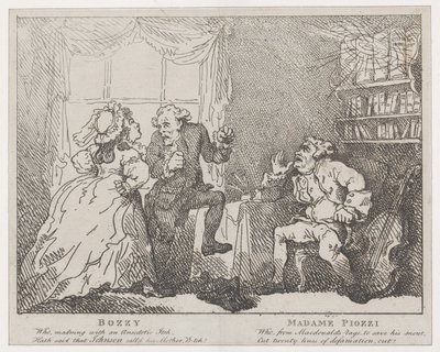 Bozzy and Madame Piozzi Frontispiece, Bozzy and Piozzi by Peter Pindar, 1780-86., 1780-86. 作： Thomas Rowlandson