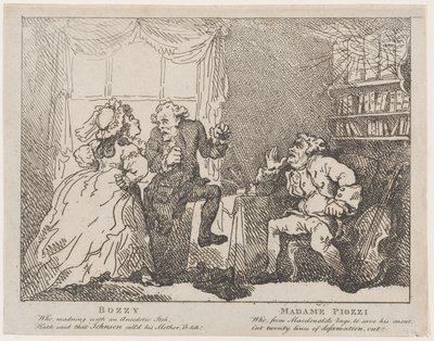 Bozzy and Madame Piozzi Frontispiece, Bozzy and Piozzi by Peter Pindar, 1780-86., 1780-86. 作： Thomas Rowlandson