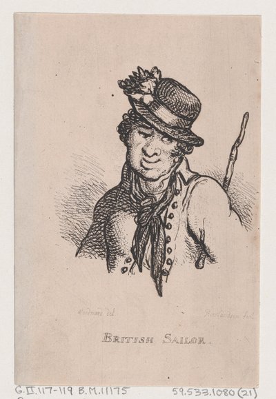 イギリスの水夫、1808 年 4 月、1808 年 4 月。 作： Thomas Rowlandson
