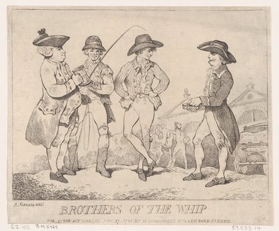 鞭の兄弟、1781 年 11 月 27 日、1781 年 11 月 27 日。 作： Thomas Rowlandson