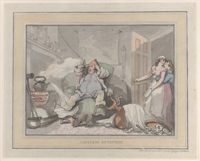 不注意な注意、1789 年 2 月 1 日、1789 年 2 月 1 日。 作： Thomas Rowlandson