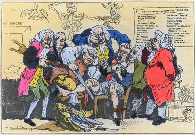 仕事中のグルジアの外科医の似顔絵 作： Thomas Rowlandson