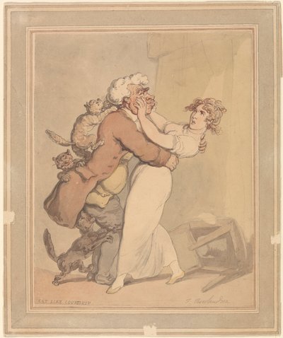 猫のような求愛 作： Thomas Rowlandson