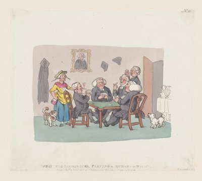 1803 年 4 月 1 日、ホイストでゴムを弾くクリスマス アカデミック、1803 年 4 月 1 日。 作： Thomas Rowlandson