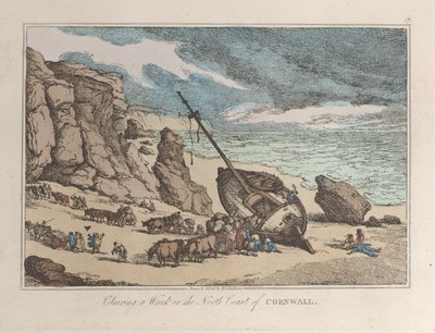 コーンウォール北岸での難破船の撤去 作： Thomas Rowlandson