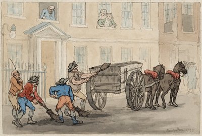 し尿を集める、パブ。 1788年 作： Thomas Rowlandson