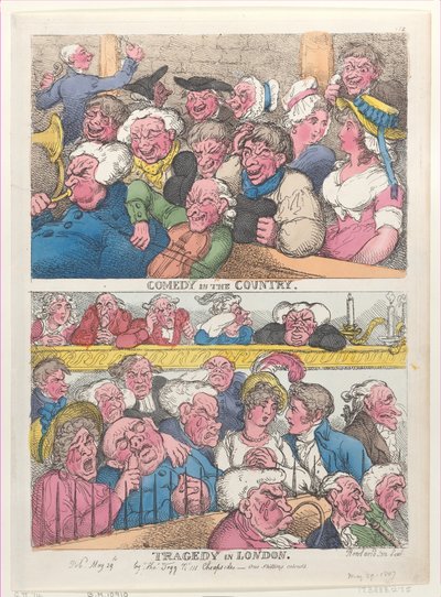 田舎の喜劇、ロンドンの悲劇、1807 年 5 月 29 日、1807 年 5 月 29 日。 作： Thomas Rowlandson
