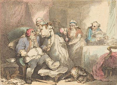 痛風の快適さ、1785年 作： Thomas Rowlandson