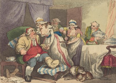 痛風の快適さ、1785年 作： Thomas Rowlandson