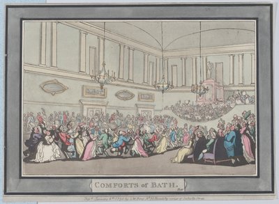 Comforts of Bath、プレート 10、1798 年 1 月 6 日、1798 年 1 月 6 日。 作： Thomas Rowlandson