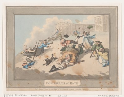 Comforts of Bath、プレート 12、1798 年 1 月 6 日、1798 年 1 月 6 日。 作： Thomas Rowlandson