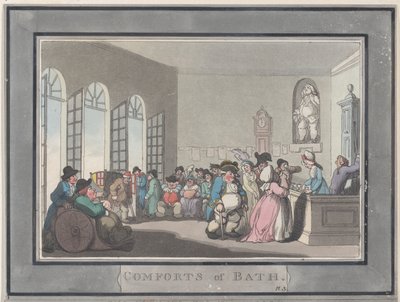 Comforts of Bath、プレート 3、1798 年 1 月 6 日、1798 年 1 月 6 日。 作： Thomas Rowlandson