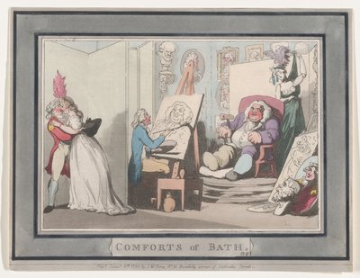 Comforts of Bath、プレート 6、1798 年 1 月 6 日、1798 年 1 月 6 日。 作： Thomas Rowlandson