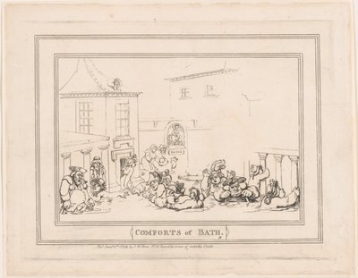 Comforts of Bath、プレート 7、1798 年 1 月 6 日、1798 年 1 月 6 日。 作： Thomas Rowlandson