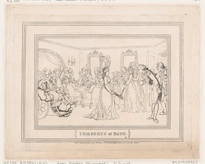 Comforts of Bath、プレート 8、1798 年 1 月 6 日、1798 年 1 月 6 日。 作： Thomas Rowlandson