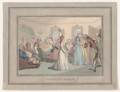 Comforts of Bath、プレート 8、1798 年 1 月 6 日、1798 年 1 月 6 日。 作： Thomas Rowlandson