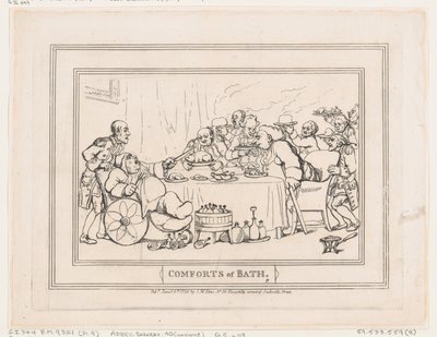 風呂の快適さ、プレート9、1798年1月6日、1798年1月6日。 作： Thomas Rowlandson