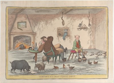 アイルランドのフィッシング ロッジの快適さ、1812 年 5 月 12 日、1812 年 5 月 12 日。 作： Thomas Rowlandson