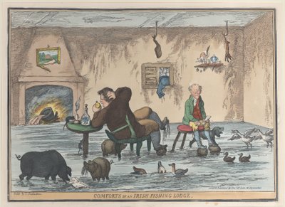 アイルランドのフィッシング ロッジの快適さ、1812 年 5 月 12 日、1812 年 5 月 12 日。 作： Thomas Rowlandson