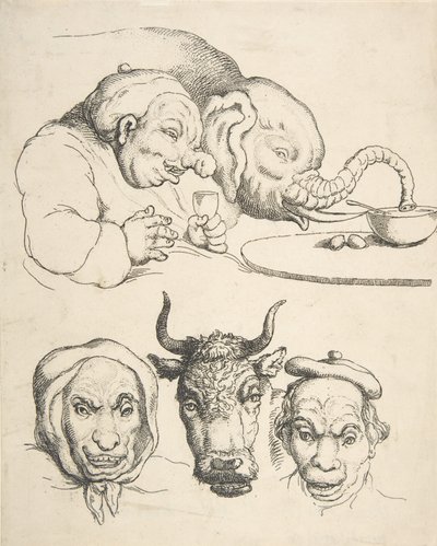 比較解剖学、1800-25。、1800-25。 作： Thomas Rowlandson
