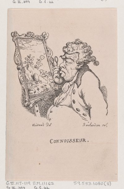 鑑定家、1808 年 4 月、1808 年 4 月。 作： Thomas Rowlandson
