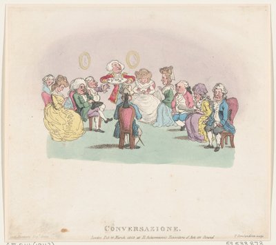 会話、1803 年 3 月 20 日、1803 年 3 月 20 日。 作： Thomas Rowlandson