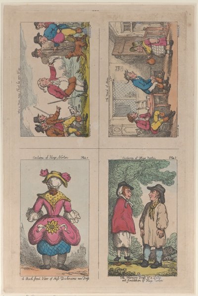 Costume of Hogs Norton」「How a Man May Shoot His Own Wig」「The Maid of Mim」など、1809. 作： Thomas Rowlandson