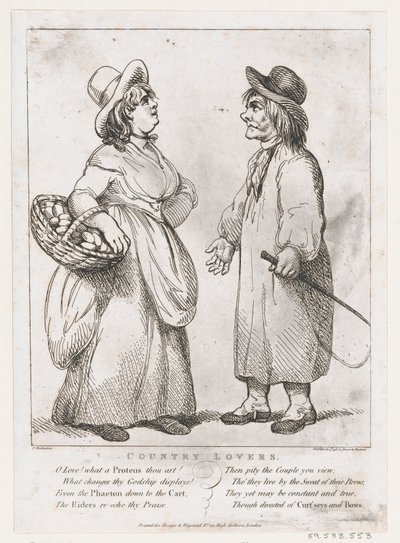 カントリー・ラバーズ、1798 年 3 月 15 日、1798 年 3 月 15 日。 作： Thomas Rowlandson