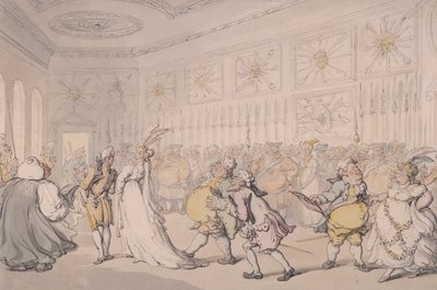 ロンドンのセント・ジェームズ宮殿、守衛室を通過する廷臣、c1808 作： Thomas Rowlandson
