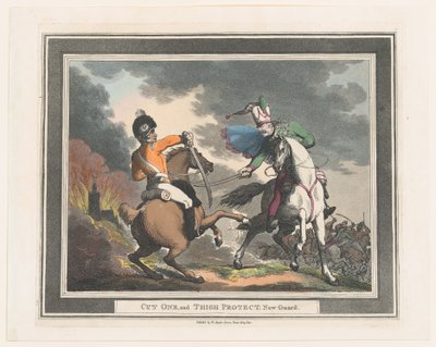 カット・ワン・アンド・モモ・プロテクト・ニュー・ガード、1798年、1798年。 作： Thomas Rowlandson