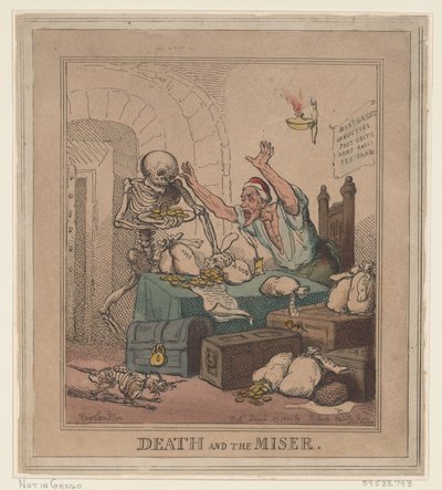 死と守銭奴、1801 年 12 月 20 日、1801 年 12 月 20 日。 作： Thomas Rowlandson